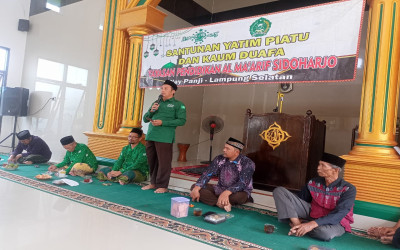 PCNU Mataram Bersama YP Al-Maarif Sidoharjo Way Panji Gelar Kegiatan Santunan Anak Yatim